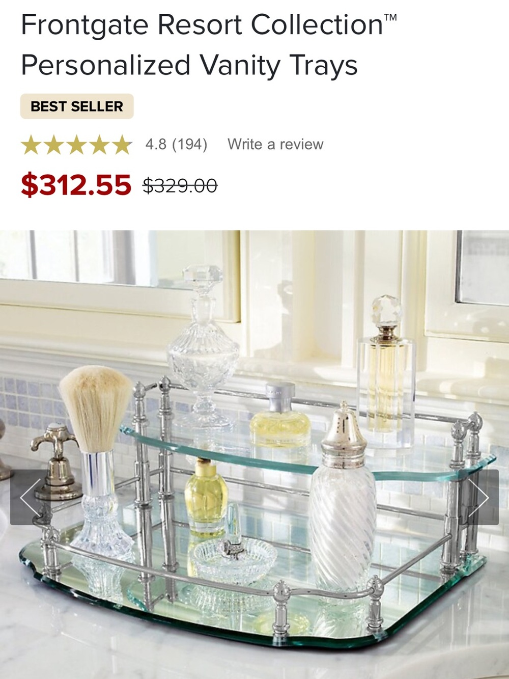 Frontgate Two-tier Vanity Tray
